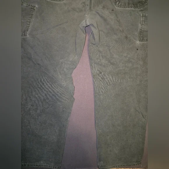 Vintage Carhartt B11 MOS Washed Duck Work Carpenter Pants Moss Green 38x32 - Picture 6 of 8